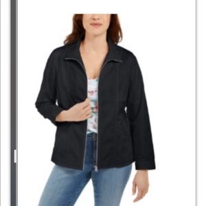 NWT Karen Scott Twill Jacket Full Zip PET/XL